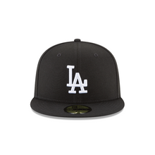 Load image into Gallery viewer, Los Angeles Dodgers Fitted 59fifty 5950 Black with White LA Logo New Era Cap