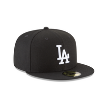 Load image into Gallery viewer, Los Angeles Dodgers Fitted 59fifty 5950 Black with White LA Logo New Era Cap