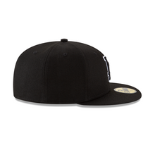 Load image into Gallery viewer, Los Angeles Dodgers 59fifty 5950 Black on Black with White Outline New Era Fitted Cap