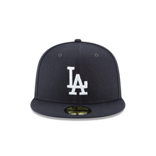 Load image into Gallery viewer, Los Angeles LA Dodgers Fitted 59fifty 5950 Navy with White LA Logo New Era Hat