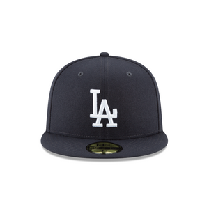 Los Angeles LA Dodgers Fitted 59fifty 5950 Navy with White LA Logo New Era Hat