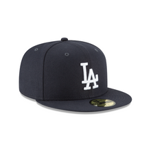 Load image into Gallery viewer, Los Angeles LA Dodgers Fitted 59fifty 5950 Navy with White LA Logo New Era Hat