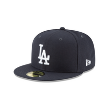 Load image into Gallery viewer, Los Angeles LA Dodgers Fitted 59fifty 5950 Navy with White LA Logo New Era Hat