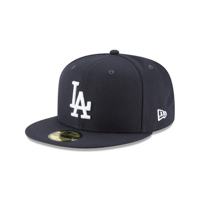 Los Angeles LA Dodgers Fitted 59fifty 5950 Navy with White LA Logo New Era Hat