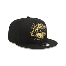 Load image into Gallery viewer, Los Angeles Lakers 9FIFTY 950 Metallic Black with Gold New Era Snapback Hat