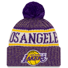 Load image into Gallery viewer, Los Angeles Lakers New Era Pom Knit Beanie