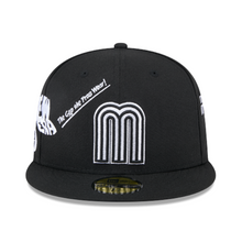 Load image into Gallery viewer, Mexico Baseball New Era 59fifty 5950 "it's not a cap, it's a flag" Fitted Anniversary Black &amp; White Hat