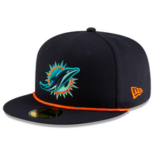 Load image into Gallery viewer, Miami Dolphins New Era 59Fifty 5950 Rivalry Design Fitted Hat