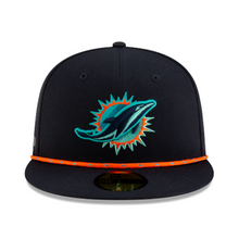 Load image into Gallery viewer, Miami Dolphins New Era 59Fifty 5950 Rivalry Design Fitted Hat