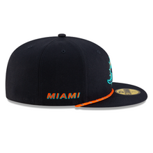Load image into Gallery viewer, Miami Dolphins New Era 59Fifty 5950 Rivalry Design Fitted Hat