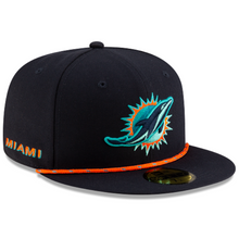 Load image into Gallery viewer, Miami Dolphins New Era 59Fifty 5950 Rivalry Design Fitted Hat