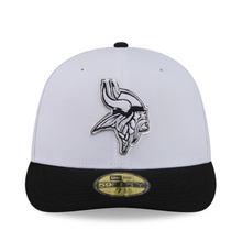 Load image into Gallery viewer, Minnesota Vikings 59Fifty White &amp; Black Pre-Curved Bill 5950 New Era Fitted Cap