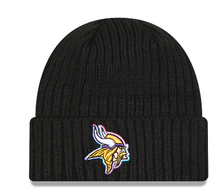 Load image into Gallery viewer, Minnesota Vikings Crucial Catch Black Knit New Era Beanie