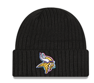 Minnesota Vikings Crucial Catch Black Tech Knit New Era Fleece Lined Beanie