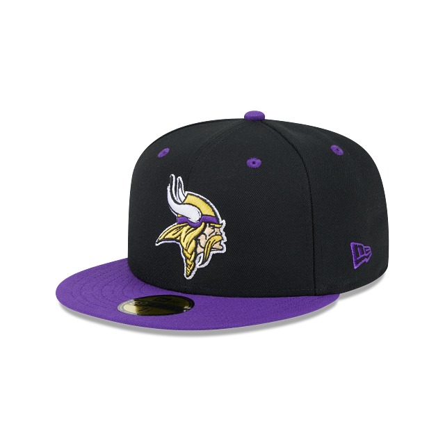 Minnesota Vikings New Era 59Fifty 5950 Black & Purple Fitted Cap