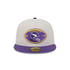 Minnesota Vikings New Era 59Fifty 5950 Sideline Football & Helmet Graphic Fitted Cap