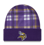 Minnesota Vikings New Era Team Colors Plaid Knit Beanie