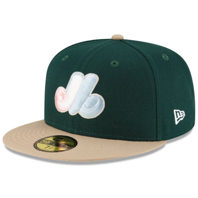 Green and beige Montreal Expos baseball cap