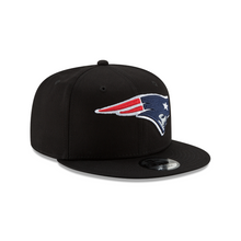Load image into Gallery viewer, New England Patriots New Era 9Fifty Black and Team Color Logo 950 Snapback Hat