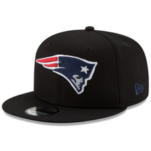 Load image into Gallery viewer, New England Patriots New Era 9Fifty Black and Team Color Logo 950 Snapback Hat