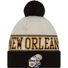 Load image into Gallery viewer, New Orleans Saints Cuffed Knit Lined Pom Knit Historic New Era Beanie