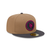 Load image into Gallery viewer, New York Mets 59Fifty 5950 Tan Grey Fuschia New Era Fitted Cap