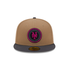 Load image into Gallery viewer, New York Mets 59Fifty 5950 Tan Grey Fuschia New Era Fitted Cap