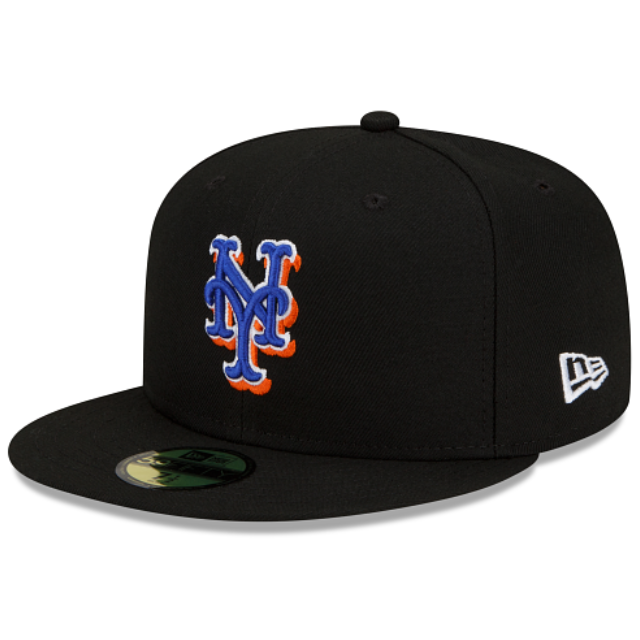 New York Mets 59Fifty 5950 Black New Era Fitted Cap