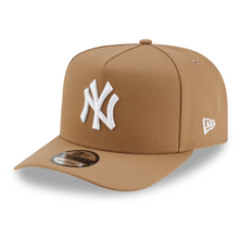 Load image into Gallery viewer, New York Yankees New Era Tan &amp; White 9Fifty 950 A Frame Curved Bill Snapback Hat