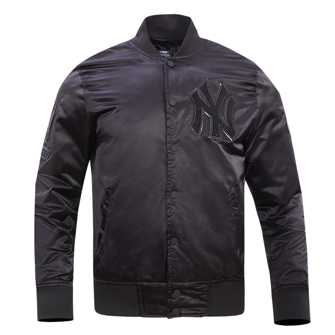 New York Yankees Triple Black Pro Standard Satin Jacket