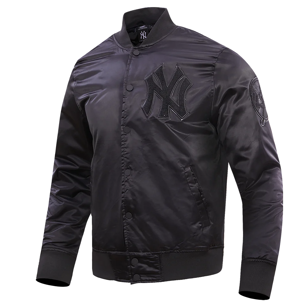 New York Yankees Triple Black Pro Standard Satin Jacket