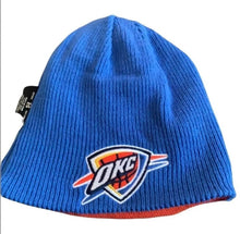 Load image into Gallery viewer, Reversible Orange Blue beanie with okc Logo
