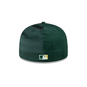 Oakland Athletics New Era 59Fifty 5950 Triple Green Satin & Corduroy Fitted Cap