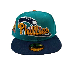Teal and navy baseball cap with Philadelphia 'Phillies' logo 