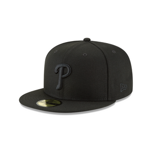 Philadelphia Phillies New Era 5950 59fifty Wool Double Black Fitted Hat