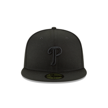 Load image into Gallery viewer, Philadelphia Phillies New Era 5950 59fifty Wool Double Black Fitted Hat