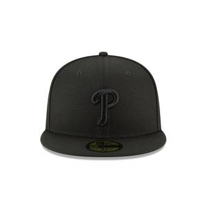 Philadelphia Phillies New Era 5950 59fifty Wool Double Black Fitted Hat