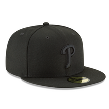 Load image into Gallery viewer, Philadelphia Phillies New Era 5950 59fifty Wool Double Black Fitted Hat