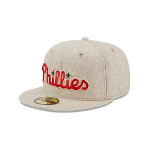 Philadelphia Phillies New Era 5950 59fifty Wool Tan & Red Plaid Fitted Hat