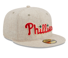 Load image into Gallery viewer, Philadelphia Phillies New Era 5950 59fifty Wool Tan &amp; Red Plaid Fitted Hat