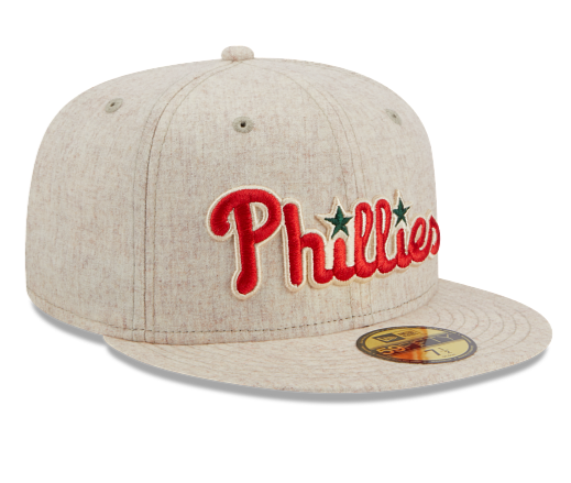 Philadelphia Phillies New Era 5950 59fifty Wool Tan & Red Plaid Fitted Hat