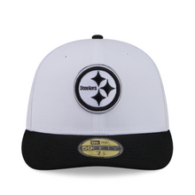 Load image into Gallery viewer, Pittsburgh Steelers 59Fifty White &amp; Black Pre-Curved Bill 5950 New Era Fitted Cap