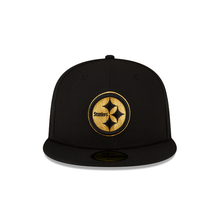 Load image into Gallery viewer, Pittsburg Steelers New Era Black Gold Metallic 59Fifty Fitted Cap