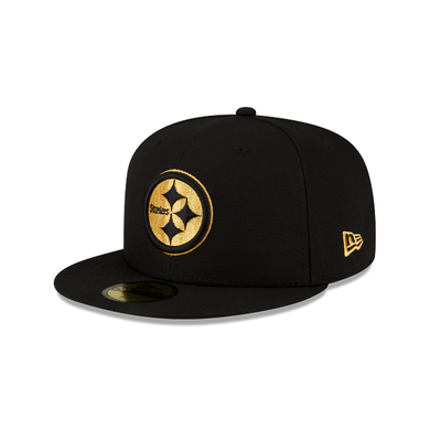 Pittsburg Steelers New Era Black Gold Metallic 59Fifty Fitted Cap
