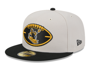 Pittsburgh Steelers Cream Gold New Era Sideline 59Fifty 5950 Fitted Cap