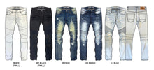 Load image into Gallery viewer, Premium Washed Slim Fit Stretch Denim with Moto Panel Trim Jeans