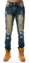 Load image into Gallery viewer, Premium Washed Slim Fit Stretch Denim with Moto Panel Trim Jeans