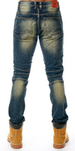 Load image into Gallery viewer, Premium Washed Slim Fit Stretch Denim with Moto Panel Trim Jeans
