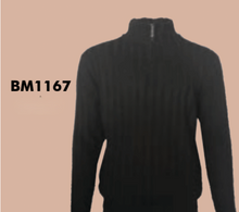 Load image into Gallery viewer, Quarter Zip Black Pullover Sweater   # BM1167 # BM1168