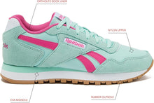 Load image into Gallery viewer, Reebok Glide Women Retro Classic Fashion Tennis Shoe Aqua Pink White # 100210111